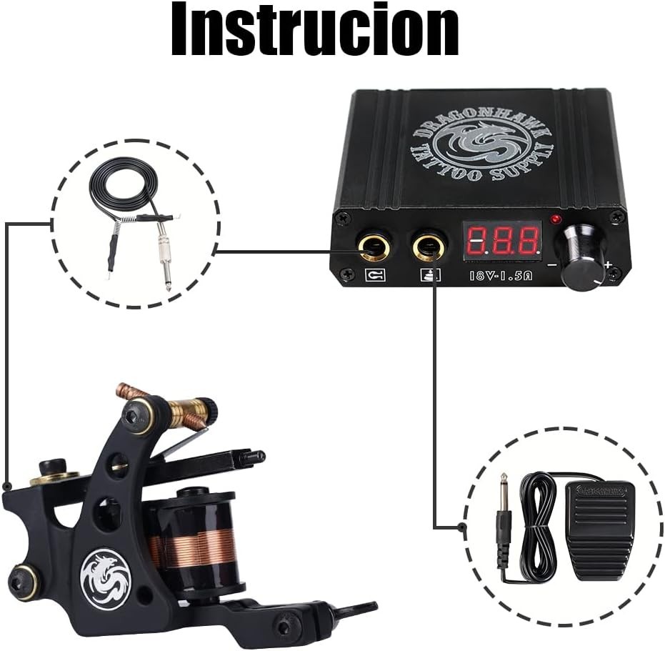 Beginner-Friendly Tattoo Kit with Two Pro Machines, Ink & 20 Sterilized Needles