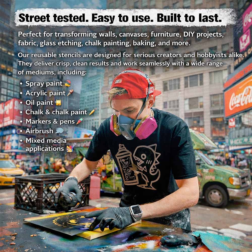 Abstract Swirl Stencil - Modern Pattern 10 Mil Mylar Template