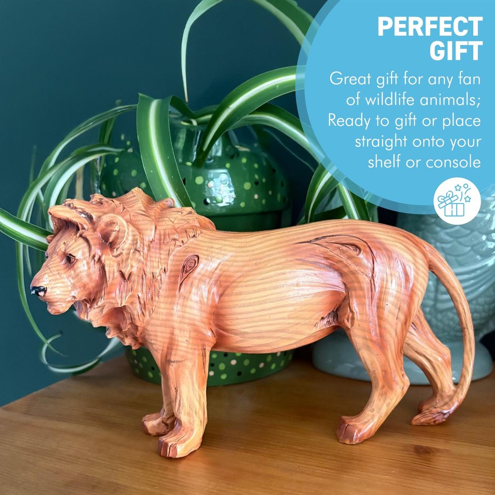 𝗪𝗢𝗢𝗗𝗘𝗡 𝗘𝗙𝗙𝗘𝗖𝗧 𝗟𝗜𝗢𝗡 𝗢𝗥𝗡𝗔𝗠𝗘𝗡𝗧 |Freestanding Animal Figure