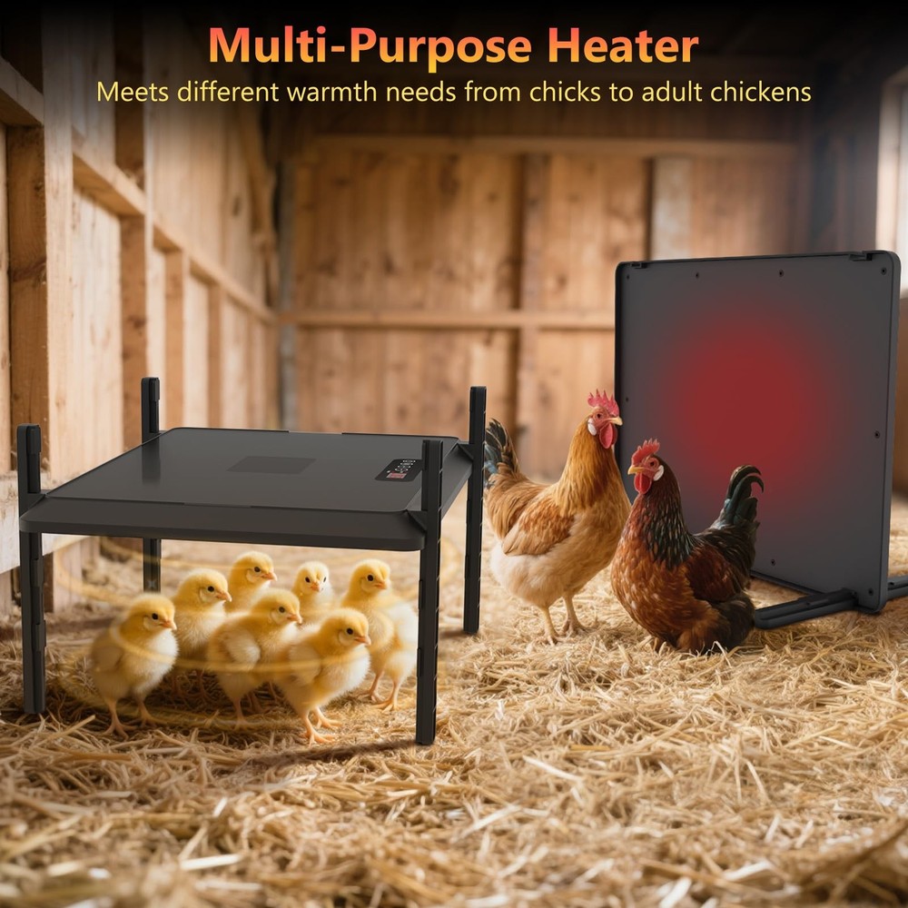 Smart Chick Brooder Heating Plate, Chicken Coop Heater, 75W Brooder Heater wi...