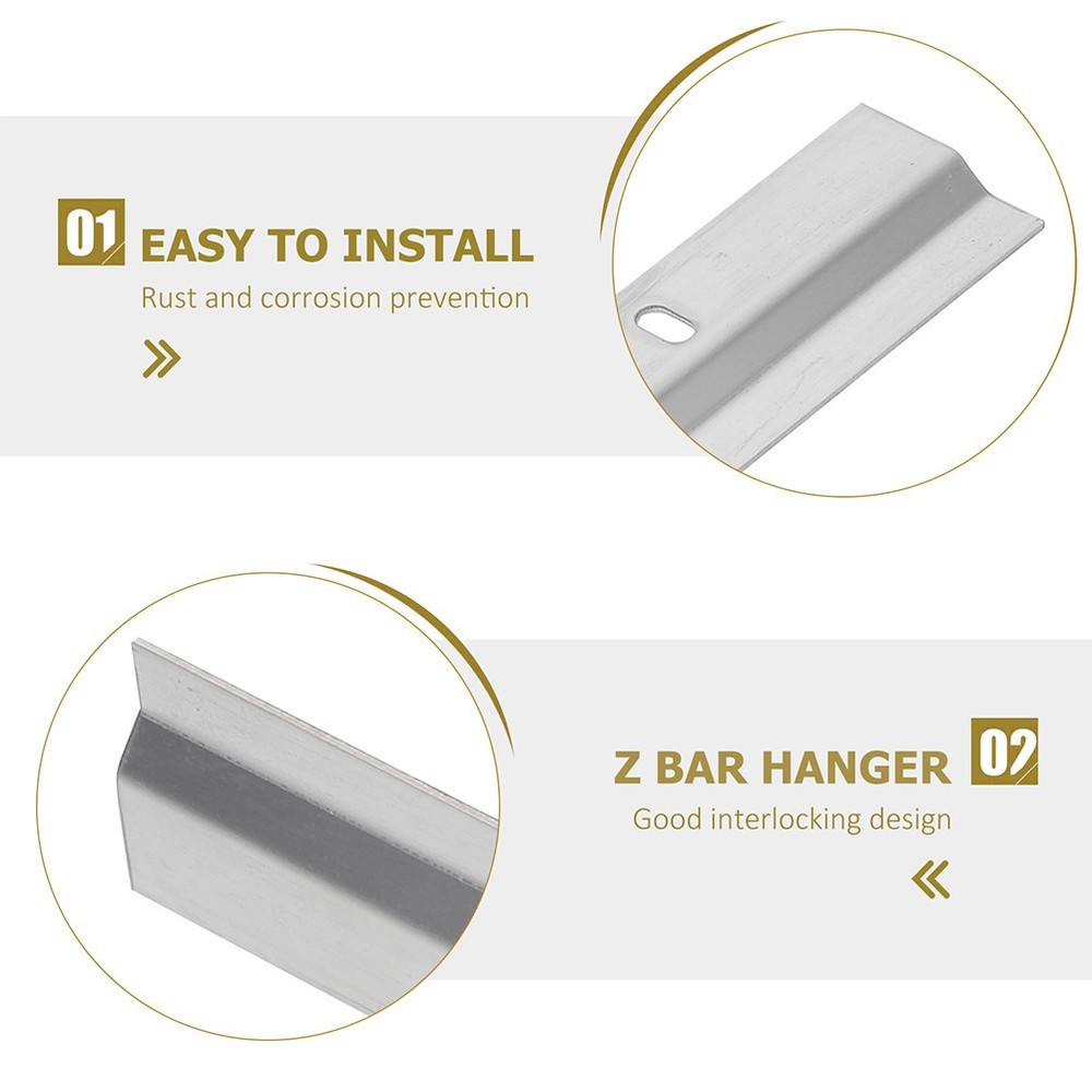 2 Sets Non Trace Picture Hooks Wall Mounting Interlocking Brackets