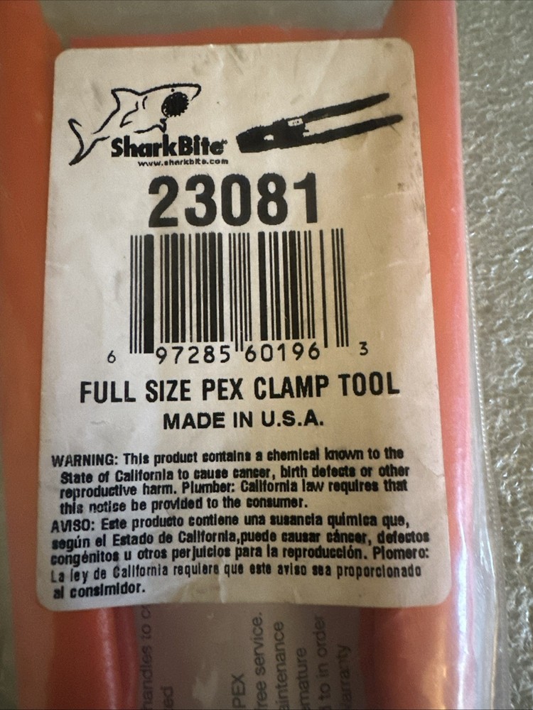 SharkBite 23081 Full Size Pex Clamp Tool US Made Never Used