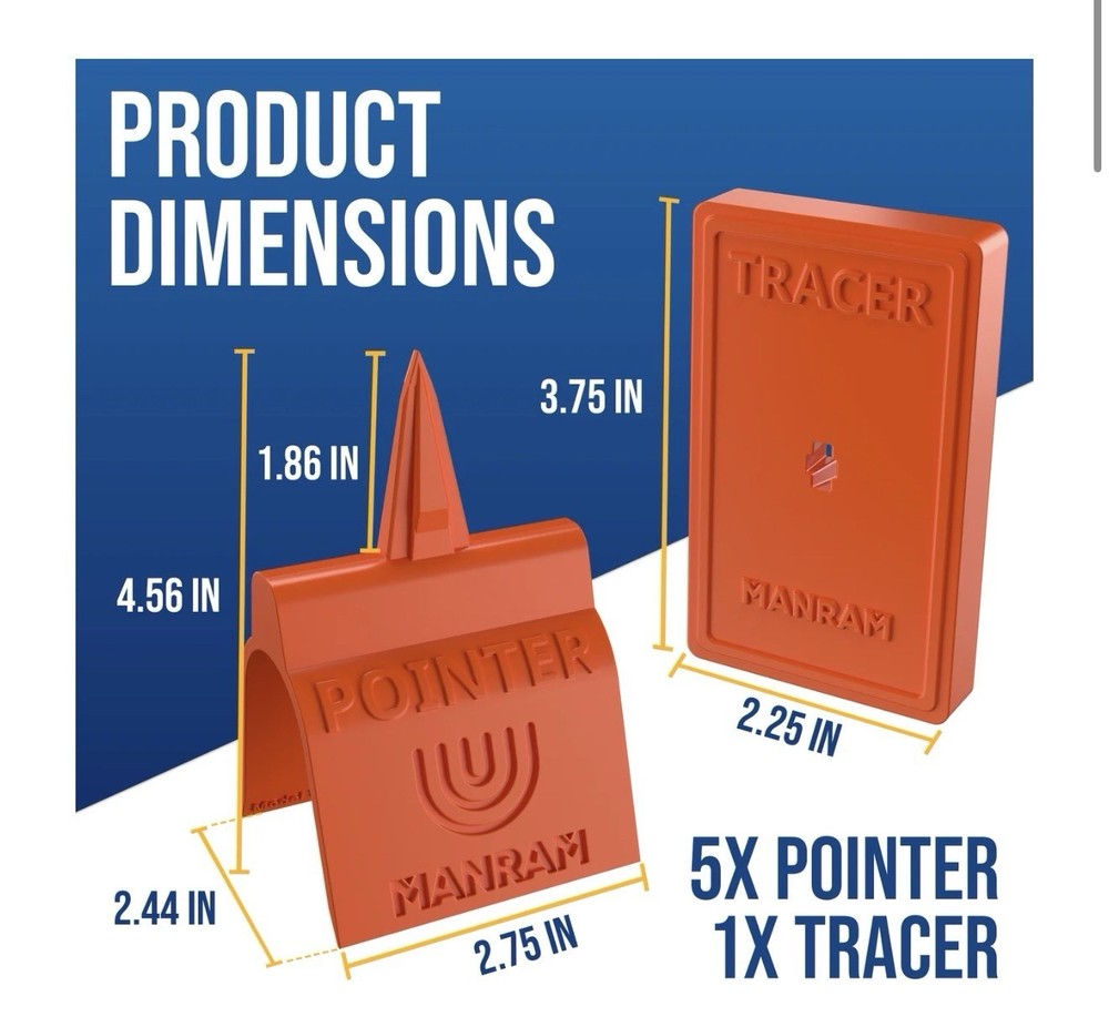 Drywall Electrical Outlet Marker With Tracer 5 Pack Pointer & 1 Tracer Sealed