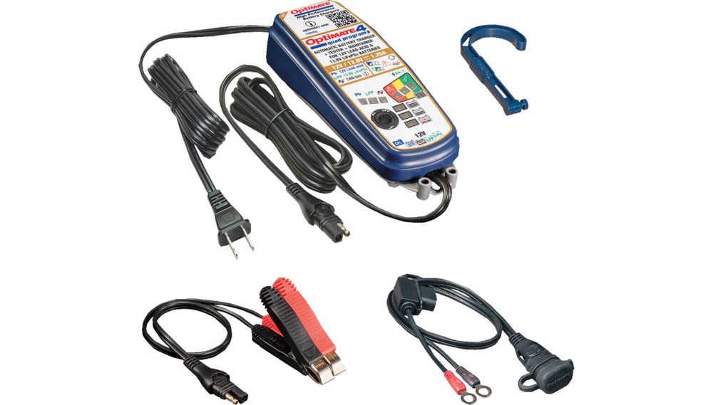 Tecmate Optimate 4 1A Dual Program Weatherproof Desulfating 12V Battery Charger
