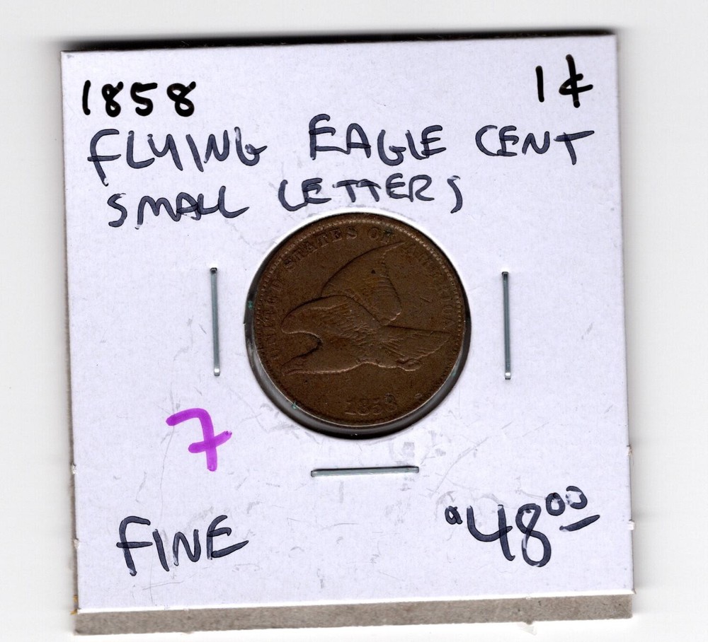 1858- Flying Eagle Cent- Small Letters- F
