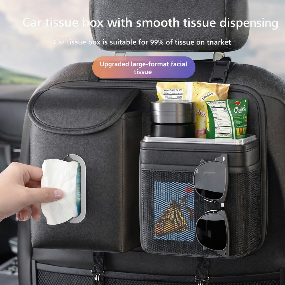 Car Back Seat Organizer Trash Can Storage Bag Hanging Auto Interior Multi Use