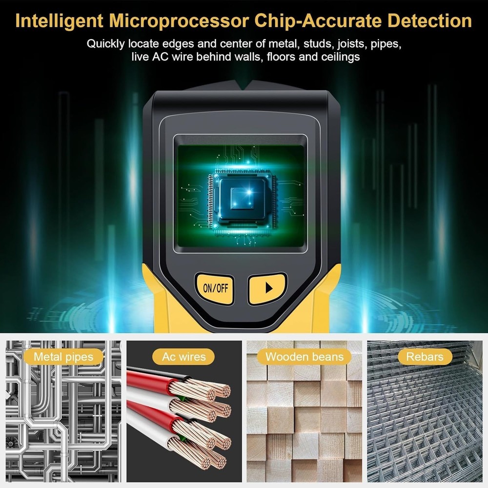 5-in-1 Stud Finder Wall Scanner with HD LCD Display - Precise Detection Tool