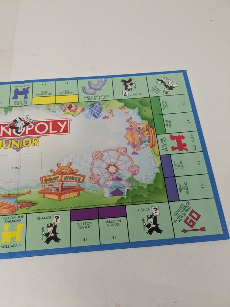 Monopoly 1999 Junior Game Replacement Board