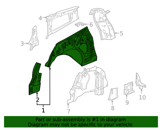 Genuine GM Inner Quarter Panel 84825709