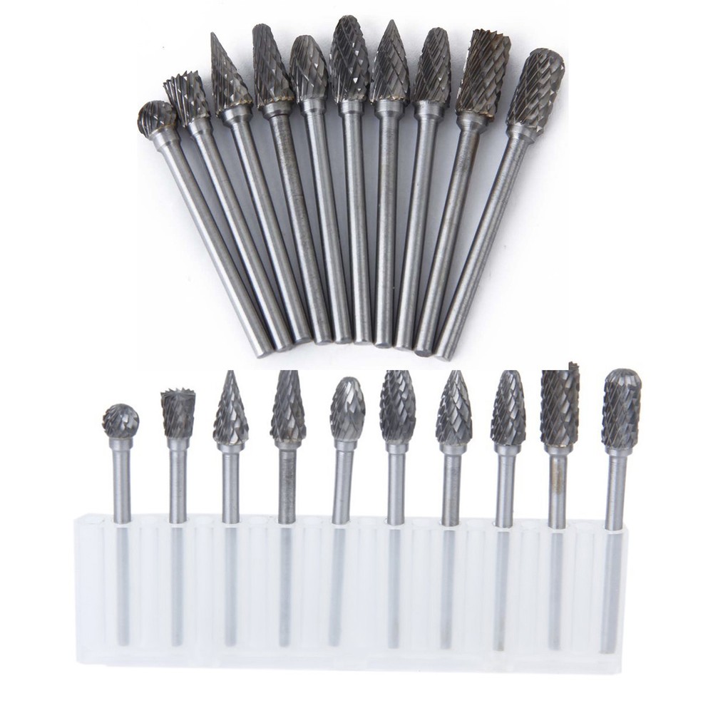 10pcs carbide burr die bits deburring tools