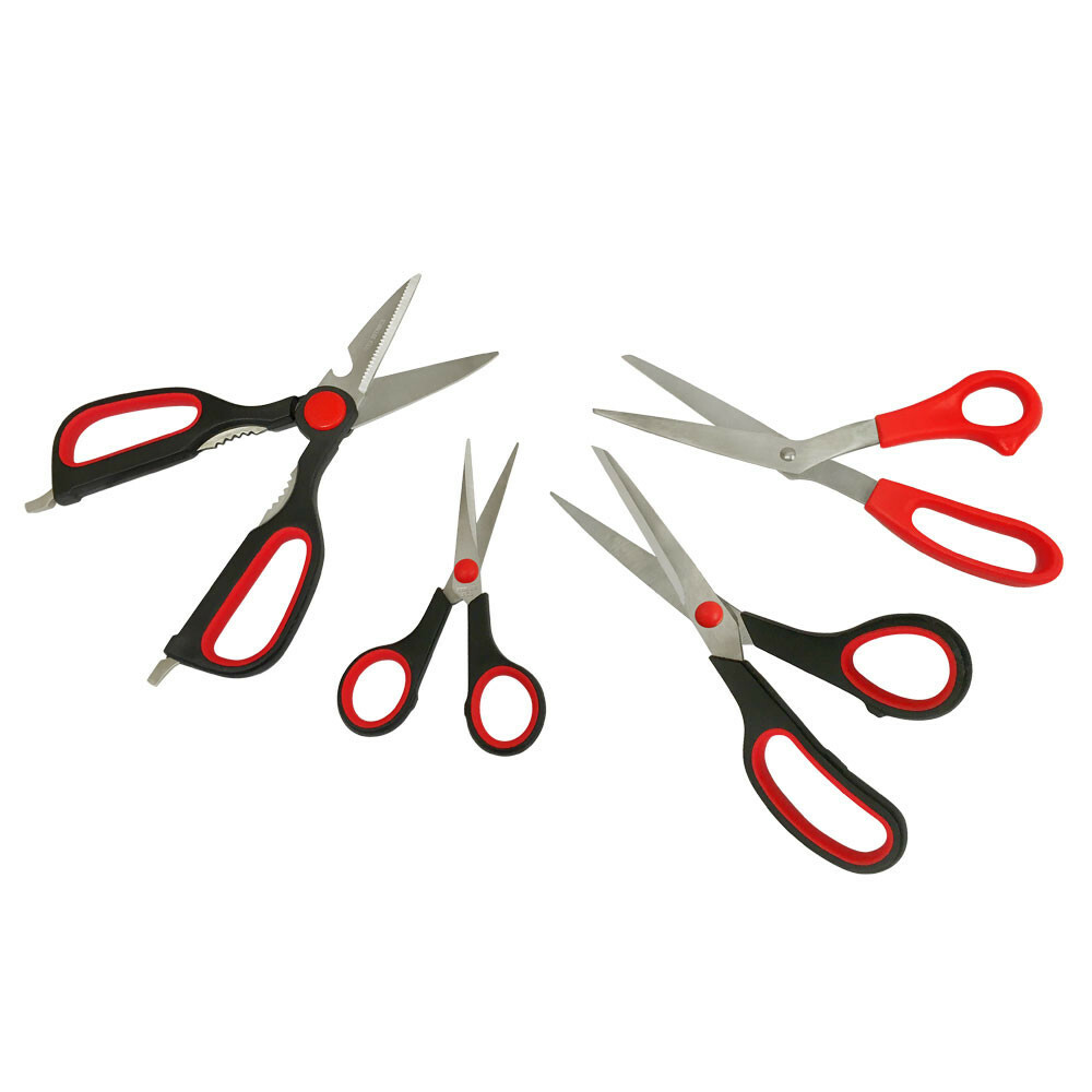 4 Pc Stainless Steel Assorted Scissors Set