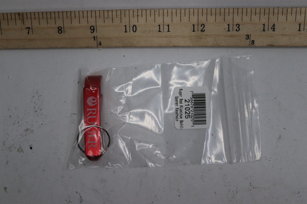 Ruger Bottle Opener Keychain Aluminum Red 21025