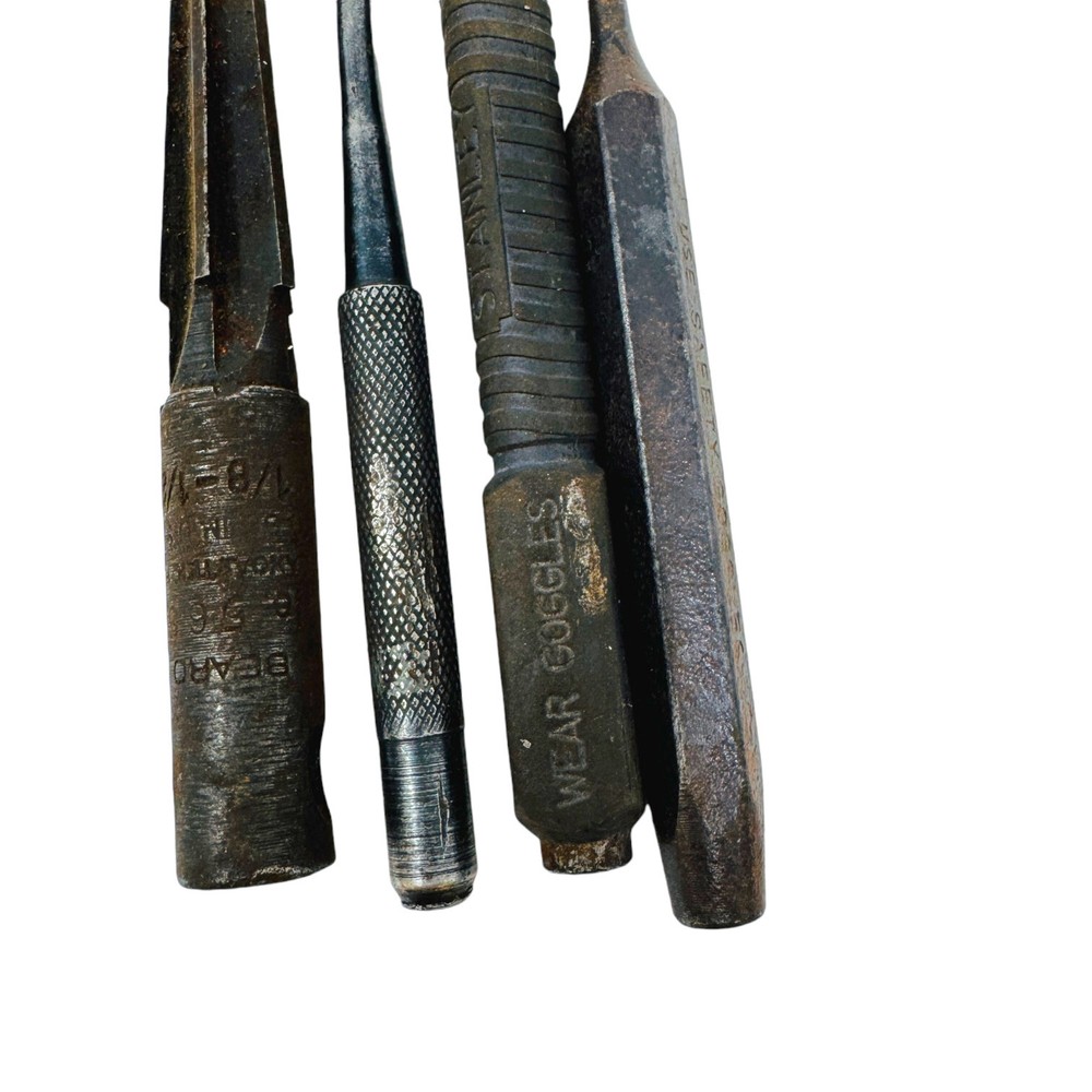 4 Pcs Stanley and Assorted Heavy Duty Professional Taper Punch Set