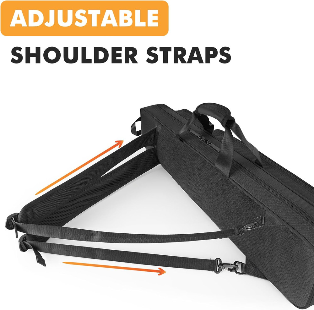 Pool Cue Case Pool Stick Case with Multiple Pockets Holds Soft Padded Bag