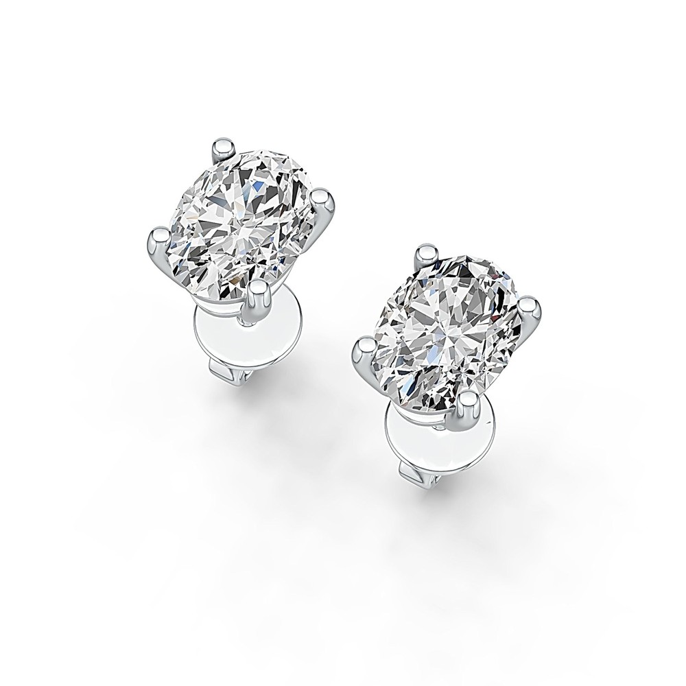 Sterling Silver Semi Mount Earrings Setting Oval OV 8X6mm Stud