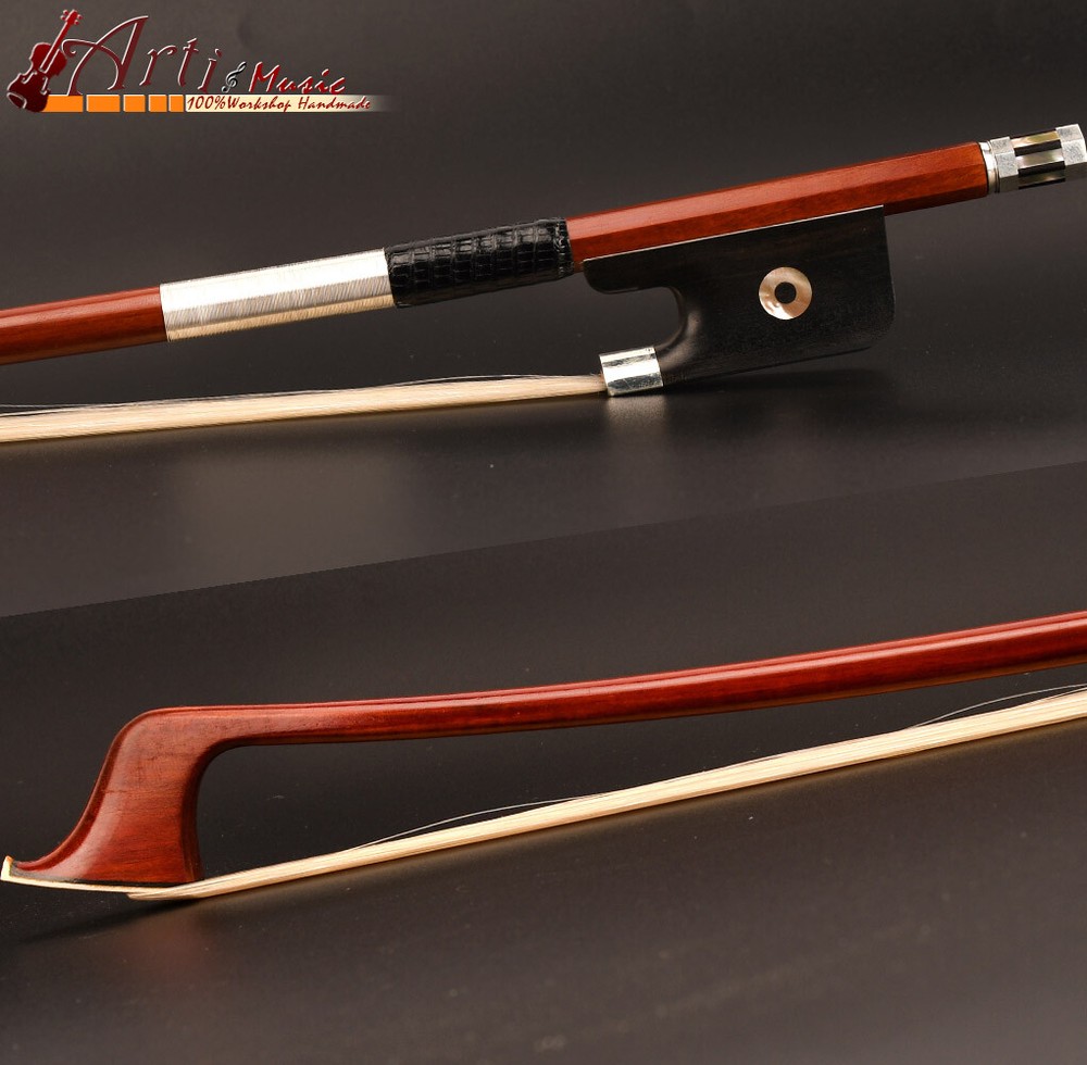 Master Pernambuco Cello Bow 3/4 E.Sartory Copy Ebony Ring Frog Silver Parts Fast