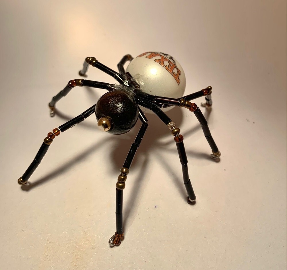 Texas Longhorns Handmade Beaded Wire Spider