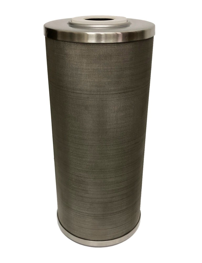 Hydro-Genics® Stainless Steel Cleanable Filter, 10" length, 4.3"OD, 10 micron