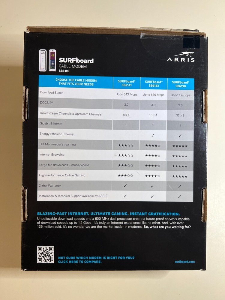 ARRIS SURFboard DOCSIS 3.0 Cable Modem - SB6190