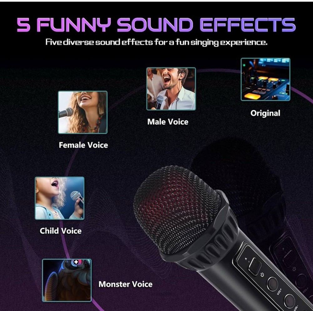 Fansbe Tech Karaoke Machine Bluetooth 2 Microphones Machine Bluetooth Sound