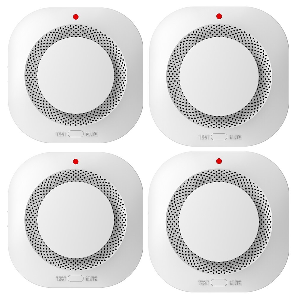 4 Pack Smoke Alarm Home Security Fire Protection System Smoke