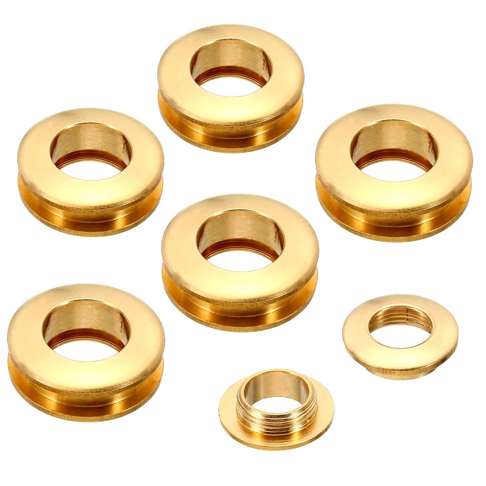 12mm(1/2 Inch) Solid Brass Hole Eyelets, 6 Pcs Arc Surface Grommets, Brass Tone