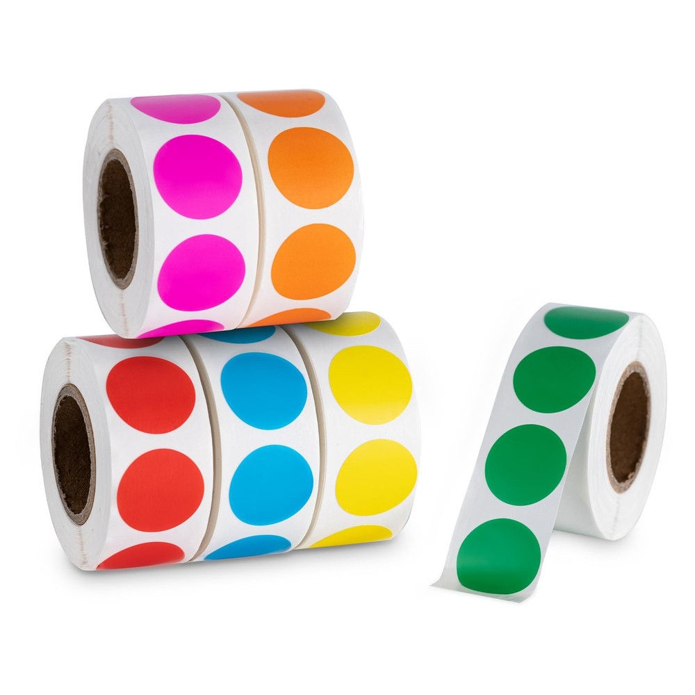 Hoewina 3000Pcs Colored Dot Stickers, 1" Label Sticker Round Color Coding Lab...
