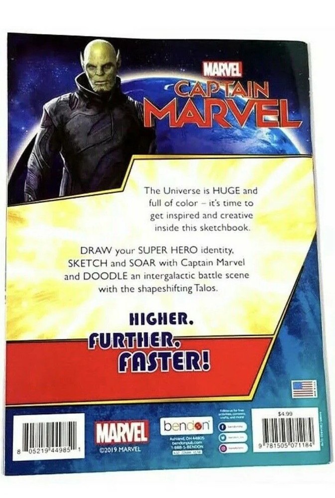 Marvel CAPTAIN MARVEL Sketch Book (Includes over 30 Stickers) NEW