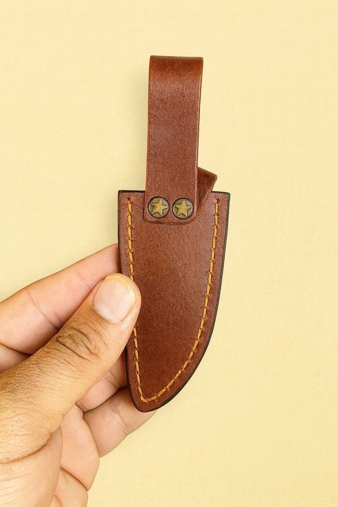 Custom Handmade Fixed blade Knife Leather Sheath With Belt Loop