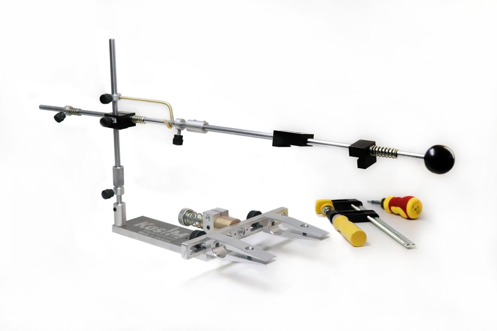 Knife sharpener system with KosiM swivel mechanism
