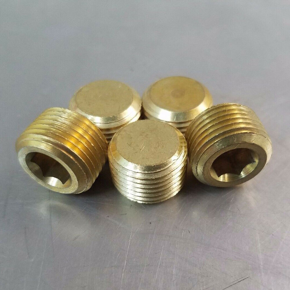 10PCS 3/8" Solid Brass Male NPT Thread Allen Head Pipe Plug Hex Socket