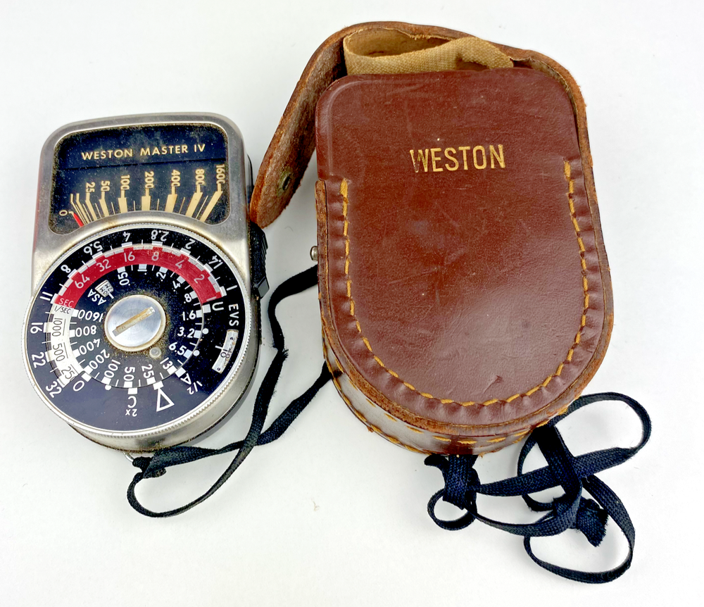 Weston Master Meter Camera Universal Light Exposure 745 Leather Case Strap VTG