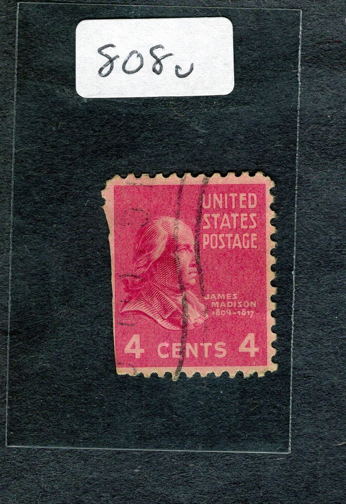 1938 Stamp #808 James Madison Used