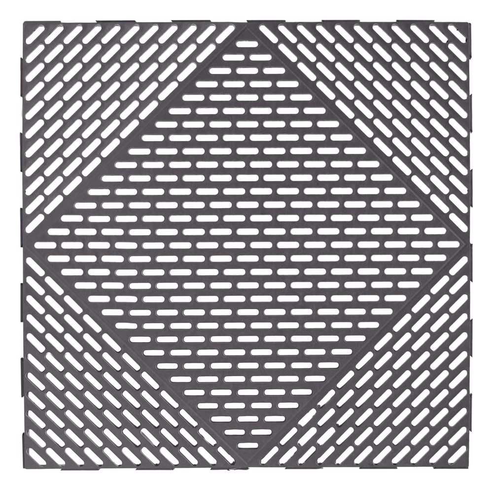 EasyTile 12 Pack Interlocking Modular Tiles with Drainage, 18x18 Inches, Gray
