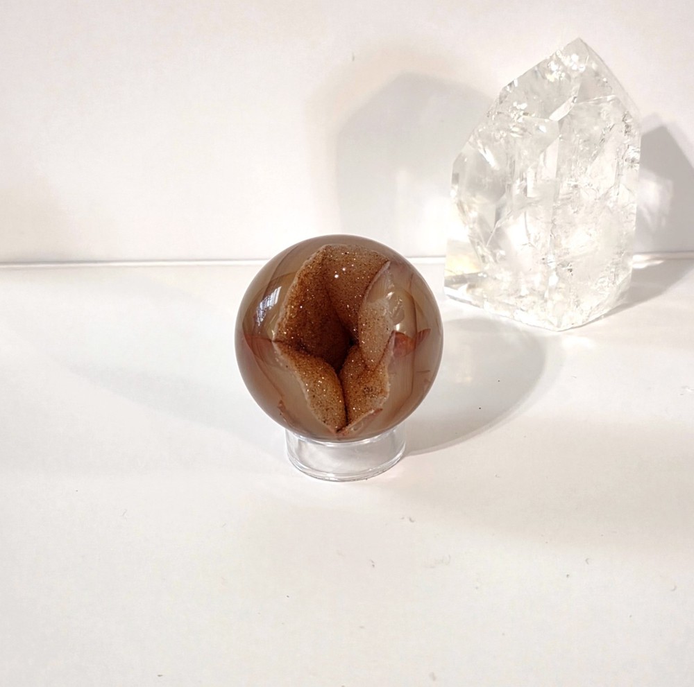 Carnelian Geode Sphere- WYSIWYG