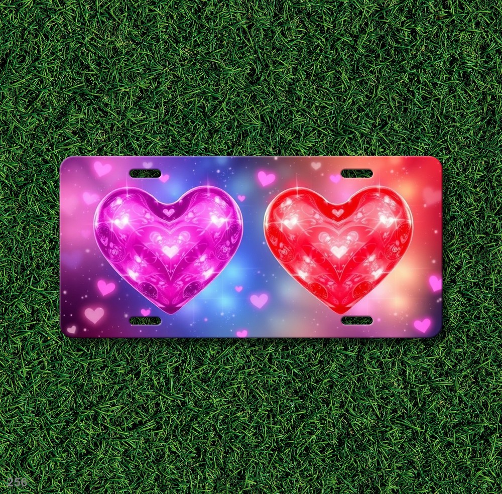 Modern Hearts License Plate Custom Car Tag Unique Gift