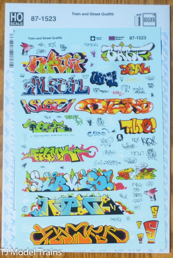 Microscale Decal HO  #87-1523 Train and Street Graffiti