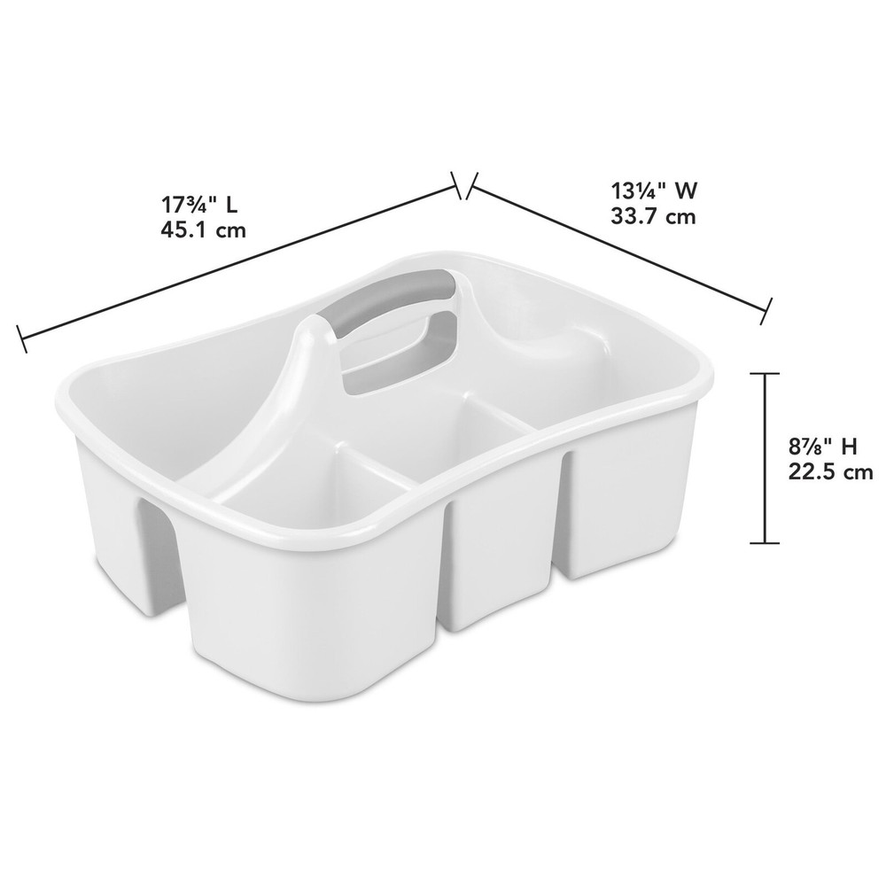 3 Pack Divided Ultra Bath Caddy Plastic Bathroom Organizer Storage Box White US