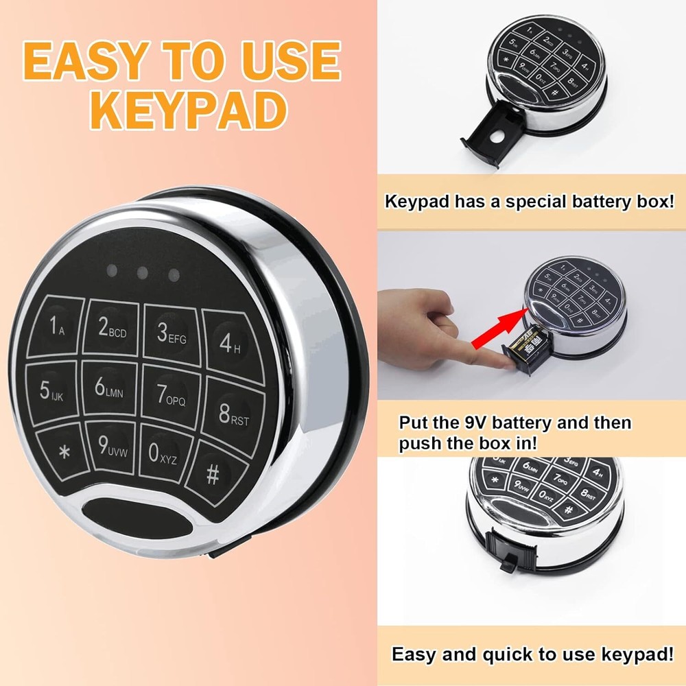 Gun Safe Lock Replacement Digital Electronic Keypad Lock Right Swing Bolt Lock