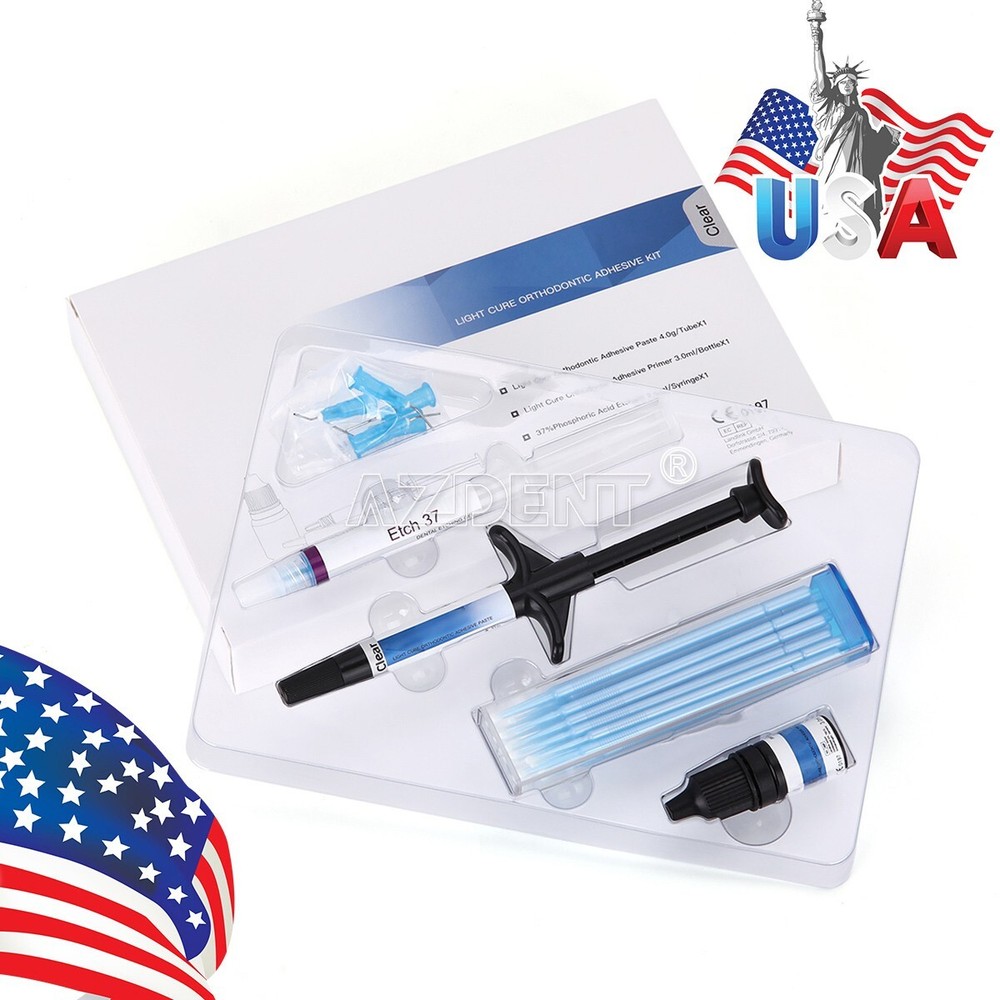 Dentex Dental Orthodontic Bonding Light Cure Adhesive Paste Primer Etchant Kit