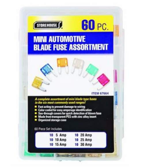60pcs ATM MINI BLADE FUSE SET 6 Sizes W/BOX