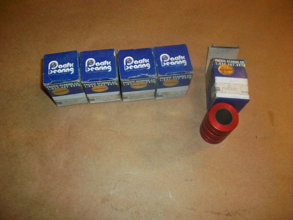 5pc  Pacific Bearing FLC10 Linear Plain Bearings 5/8" NEW