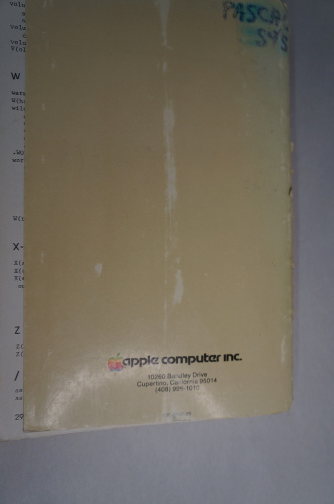 Apple ll Pascal Operating System Reference Manual 1981