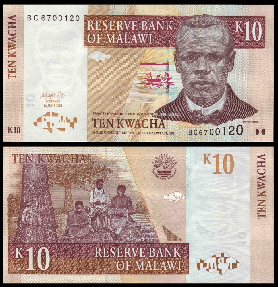 MALAWI 5 NOTE SET 5 10 20 50 100 KWACHA UNC