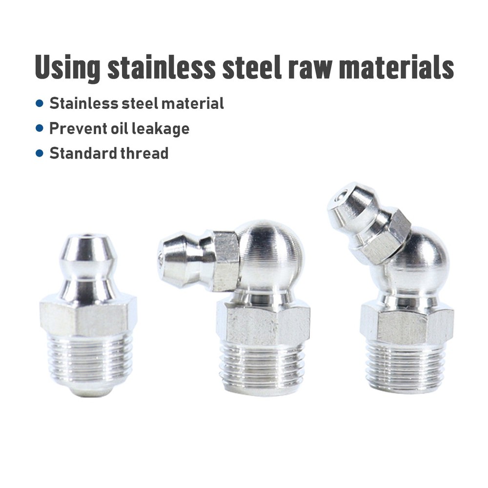 2 Pack Grease Gun Coupler Double Handle Quick Release Lock On Coupling with Hose