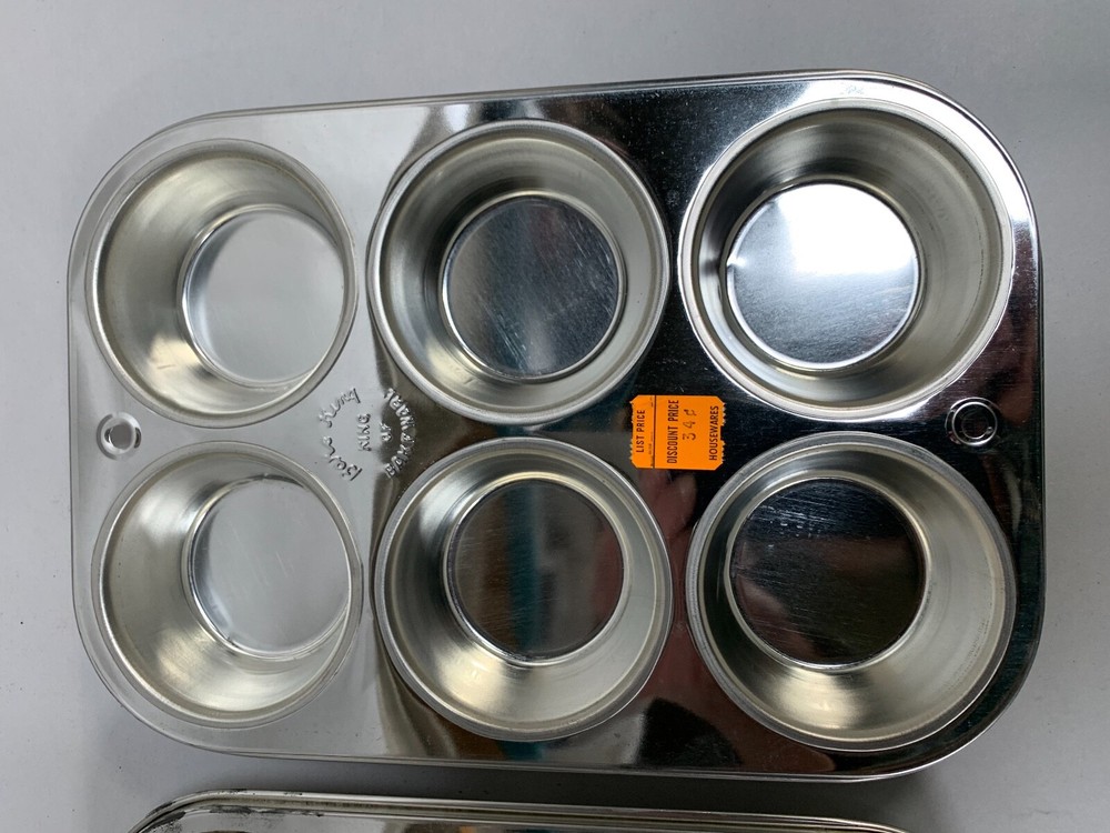 Lot "2" Vintage Bake King Rectangle Muffin Bakeware Pan (B4)