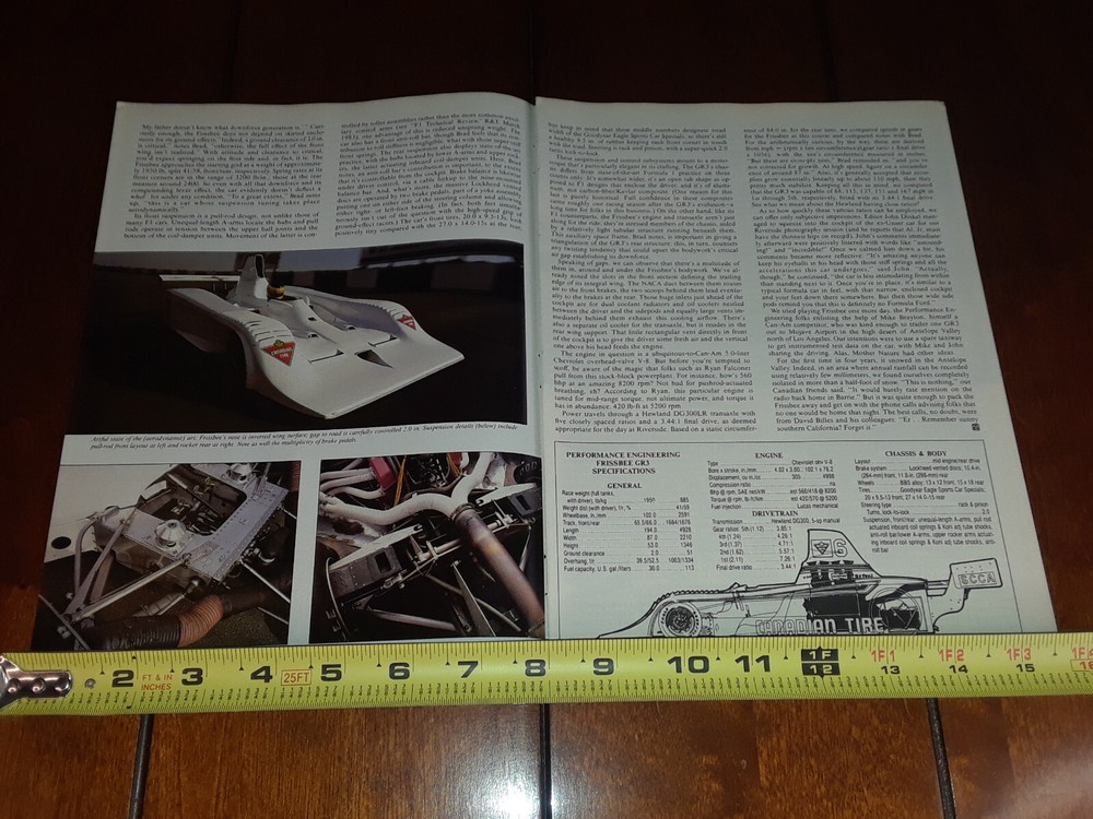 1983 FRISSBEE GR3 CAN AM RACE CAR ORIGINAL ARTICLE