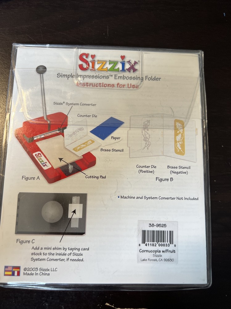 Sizzix Simple Impressions Embossing Folder-image 38-9525 Cornucopia fruit