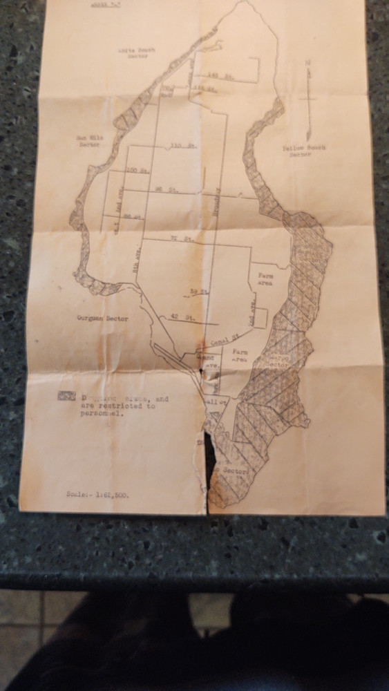 Unusual WW2 Document Island Command Special Order , & map ,Enemy Ambush READ