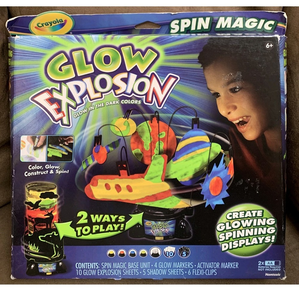CRAYOLA GLOW EXPLOSION CREATE GLOWING SPIN MAGIC DISPLAYS HALLMARK AGES 6+